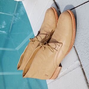 Frye Tan Leather Chukka Booties